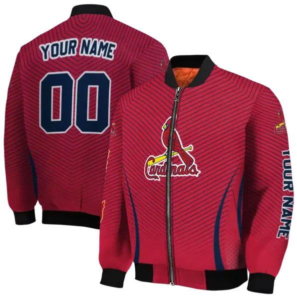 personalized st louis cardinals chevron arrow red bomber jacket fashion forward