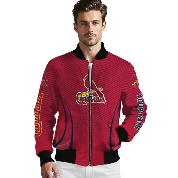 personalized st louis cardinals chevron arrow red bomber jacket high quality