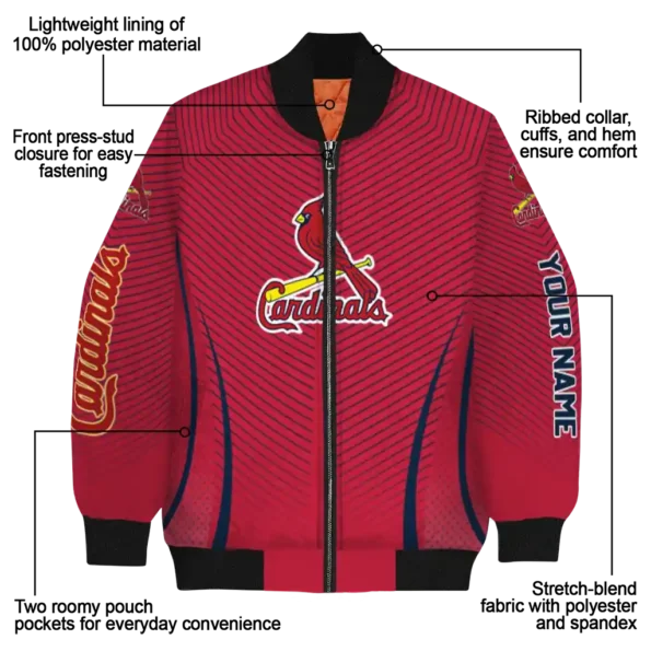 personalized st louis cardinals chevron arrow red bomber jacket new arrival