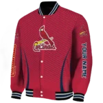 personalized st louis cardinals chevron arrow red varsity jacket best selling