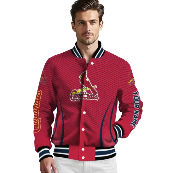 personalized st louis cardinals chevron arrow red varsity jacket high quality