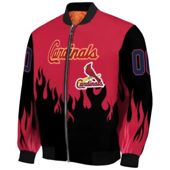 personalized st louis cardinals flame border red black bomber jacket best selling