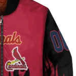 personalized st louis cardinals flame border red black bomber jacket best selling