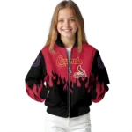 personalized st louis cardinals flame border red black bomber jacket best selling