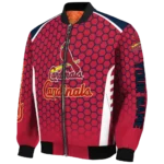 personalized st louis cardinals hexagon grid red bomber jacket best selling