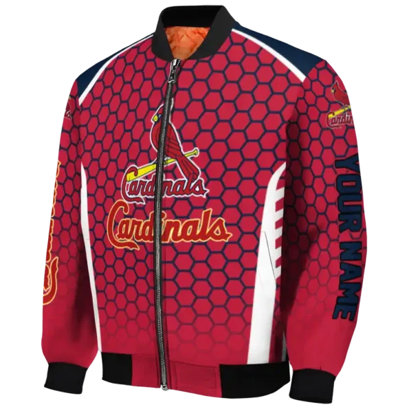 personalized st louis cardinals hexagon grid red bomber jacket best selling