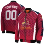 personalized st louis cardinals hexagon grid red bomber jacket best selling
