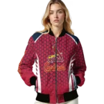 personalized st louis cardinals hexagon grid red bomber jacket best selling