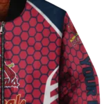 personalized st louis cardinals hexagon grid red bomber jacket best selling
