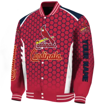 personalized st louis cardinals hexagon grid red varsity jacket best selling
