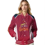 personalized st louis cardinals hexagon grid red varsity jacket best selling