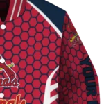personalized st louis cardinals hexagon grid red varsity jacket best selling