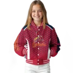 personalized st louis cardinals hexagon grid red varsity jacket best selling