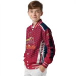 personalized st louis cardinals hexagon grid red varsity jacket best selling