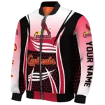 personalized st louis cardinals mesh effect red black bomber jacket best selling