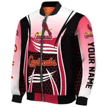 personalized st louis cardinals mesh effect red black bomber jacket best selling