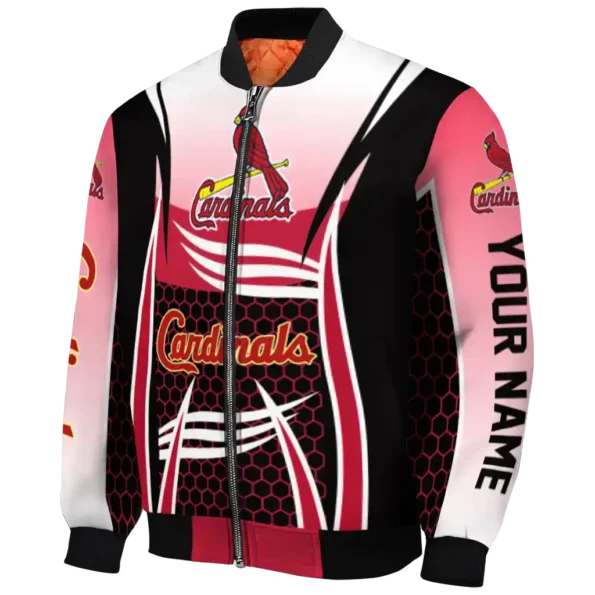 personalized st louis cardinals mesh effect red black bomber jacket best selling