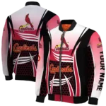 personalized st louis cardinals mesh effect red black bomber jacket best selling