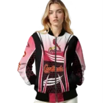 personalized st louis cardinals mesh effect red black bomber jacket best selling