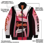 personalized st louis cardinals mesh effect red black bomber jacket best selling