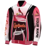 personalized st louis cardinals mesh effect red black varsity jacket best selling