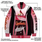 personalized st louis cardinals mesh effect red black varsity jacket best selling