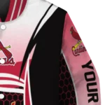 personalized st louis cardinals mesh effect red black varsity jacket best selling