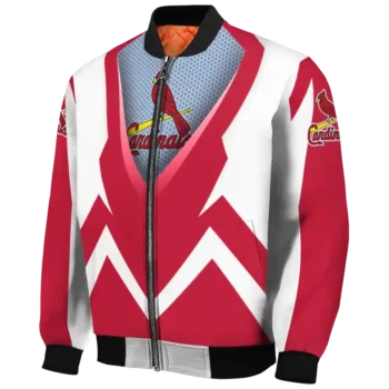 personalized st louis cardinals v stripes red white bomber jacket best selling