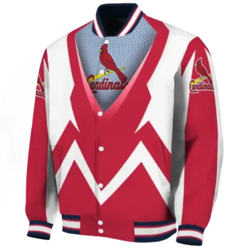 personalized st louis cardinals v stripes red white varsity jacket best selling
