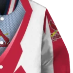 personalized st louis cardinals v stripes red white varsity jacket best selling
