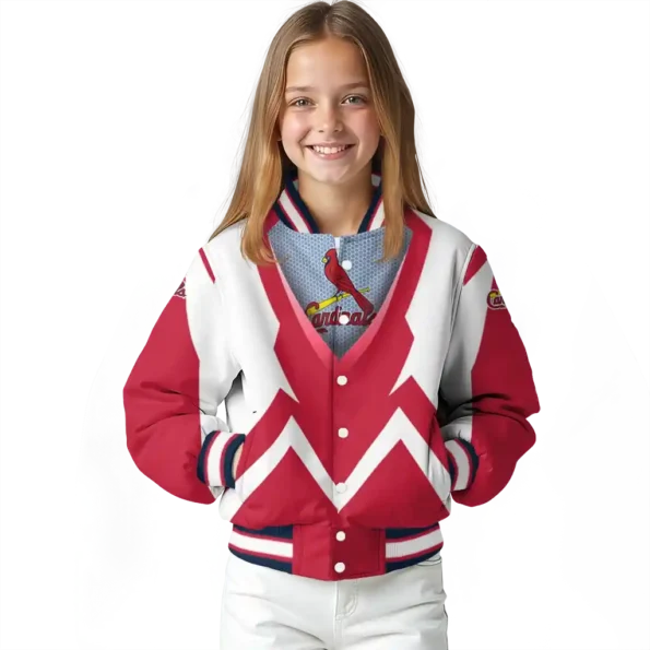 personalized st louis cardinals v stripes red white varsity jacket top rated