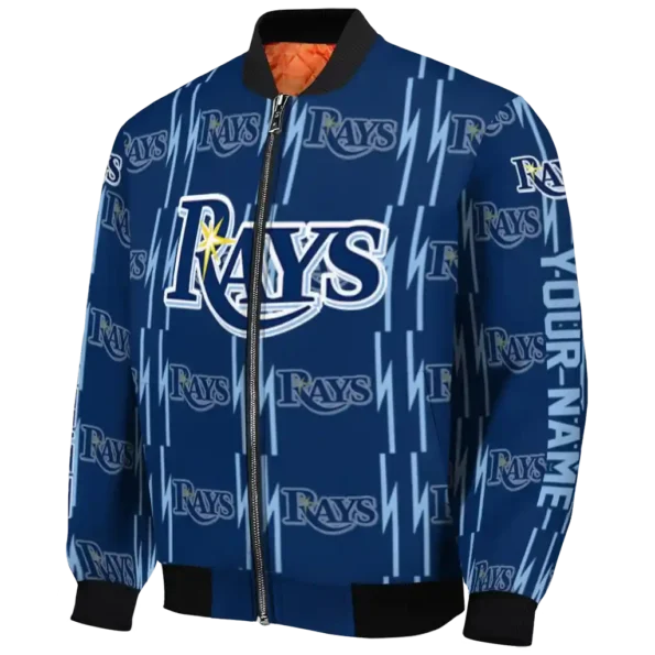 personalized tampa bay rays bolt stripe navy bomber jacket best selling