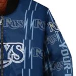 personalized tampa bay rays bolt stripe navy bomber jacket best selling