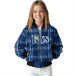 personalized tampa bay rays bolt stripe navy bomber jacket best selling