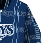 personalized tampa bay rays bolt stripe navy varsity jacket best selling