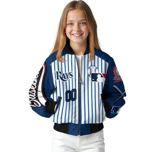 personalized tampa bay rays eagle baseball navy white bomber jacket top rated