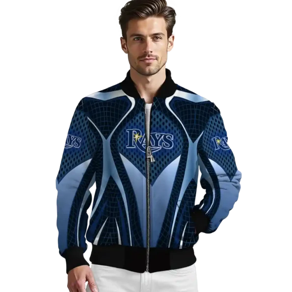 personalized tampa bay rays mesh chest light blue crocs black bomber jacket high quality