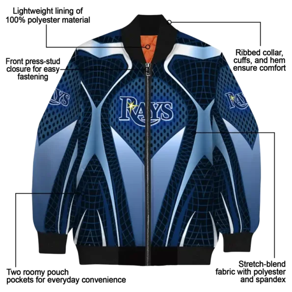 personalized tampa bay rays mesh chest light blue crocs black bomber jacket new arrival