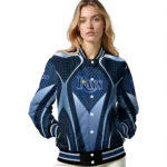 personalized tampa bay rays mesh chest light blue crocs black varsity jacket best selling