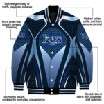 personalized tampa bay rays mesh chest light blue crocs black varsity jacket best selling