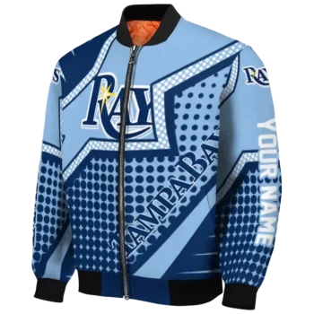 personalized tampa bay rays star burst navy bomber jacket best selling