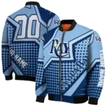 personalized tampa bay rays star burst navy bomber jacket best selling