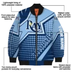 personalized tampa bay rays star burst navy bomber jacket best selling