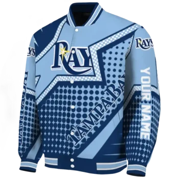 personalized tampa bay rays star burst navy varsity jacket best selling