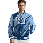personalized tampa bay rays star burst navy varsity jacket best selling