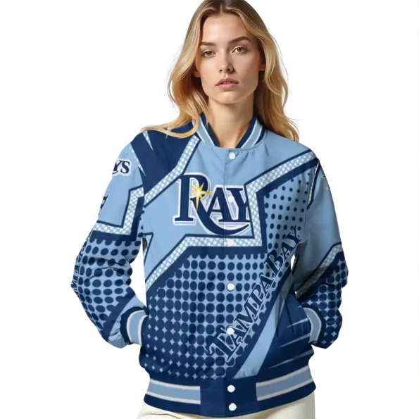 personalized tampa bay rays star burst navy varsity jacket latest model