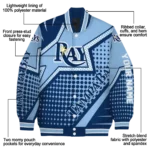 personalized tampa bay rays star burst navy varsity jacket best selling