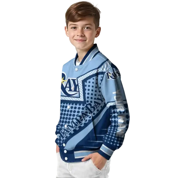 personalized tampa bay rays star burst navy varsity jacket trendy