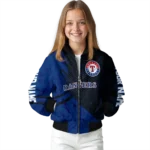 personalized texas rangers hexagon mesh blue black bomber jacket best selling