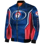 personalized texas rangers power plate blue bomber jacket best selling